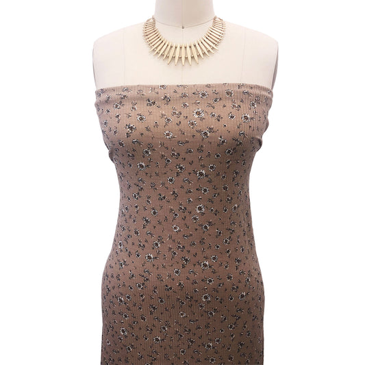 P-2876-761-TAUPE-MOCHA - PRINTED 4X2 RIB 96% POLY 4% SPANDEX