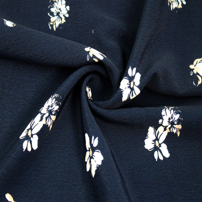 P-2879-754-NAVY-TAUPE - PRINTED POLY MOROCCAN 100% POLY