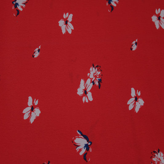 P-2879-754-RED-NAVY - PRINTED POLY MOROCCAN 100% POLY