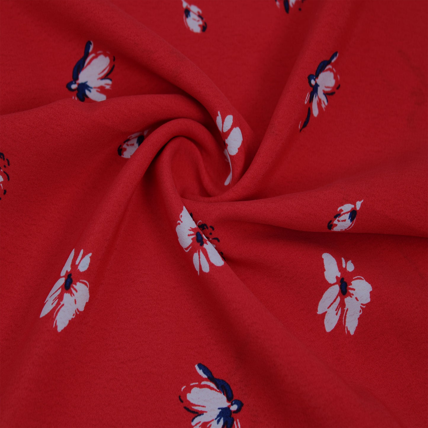 P-2879-754-RED-NAVY - PRINTED POLY MOROCCAN 100% POLY