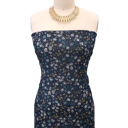 P-2882-501-NAVY-TEAL - PRINTED 100% POLYESTER HI MULTI CHIFFON WASH