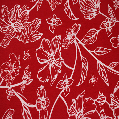 P-2888-754-RED-OFF-WHITE - PRINTED POLY MOROCCAN 100% POLY