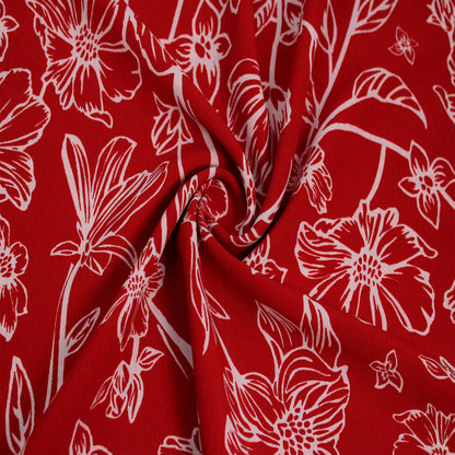 P-2888-754-RED-OFF-WHITE - PRINTED POLY MOROCCAN 100% POLY