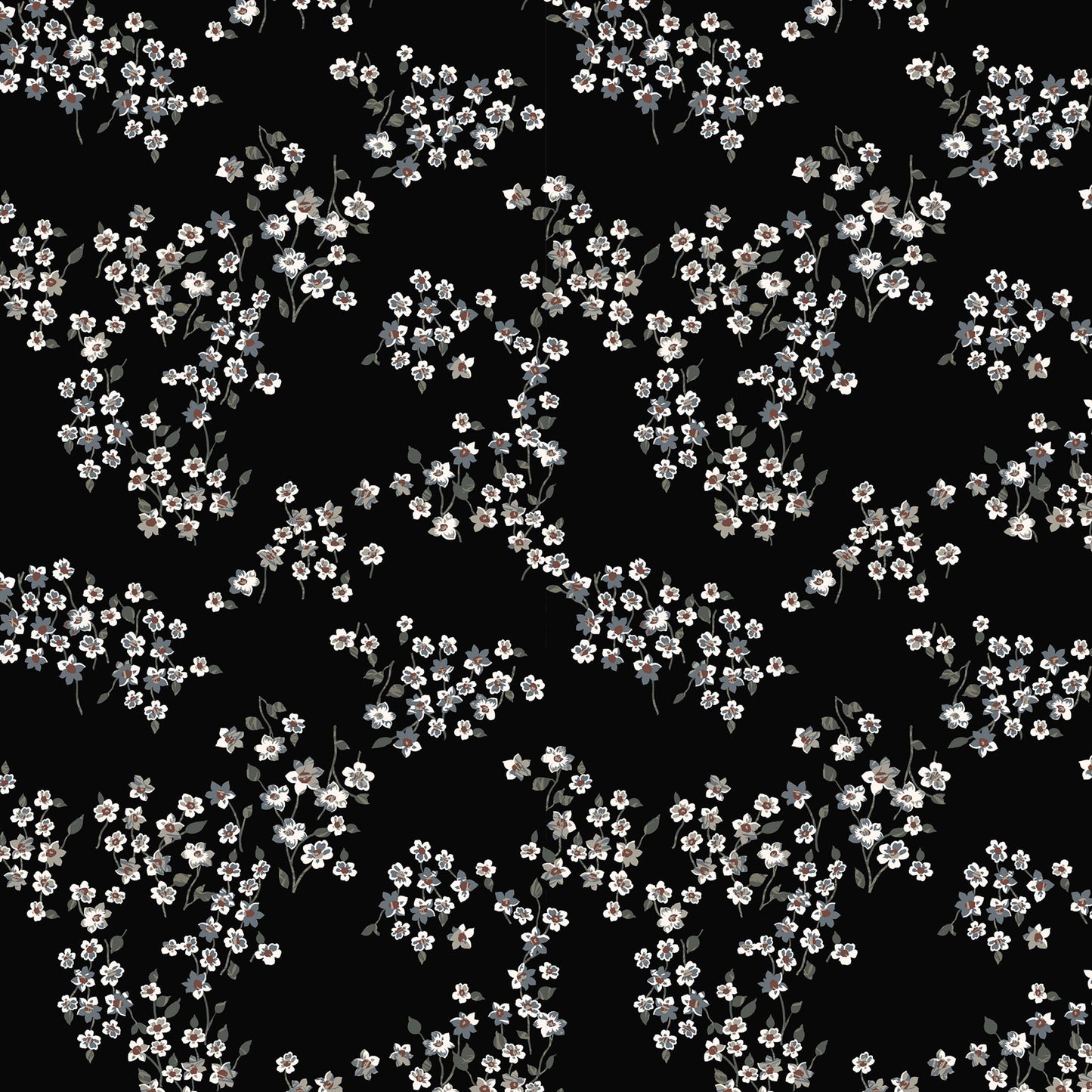 P-2889-754-BLACK-BLUE-STEEL - PRINTED POLY MOROCCAN 100% POLY