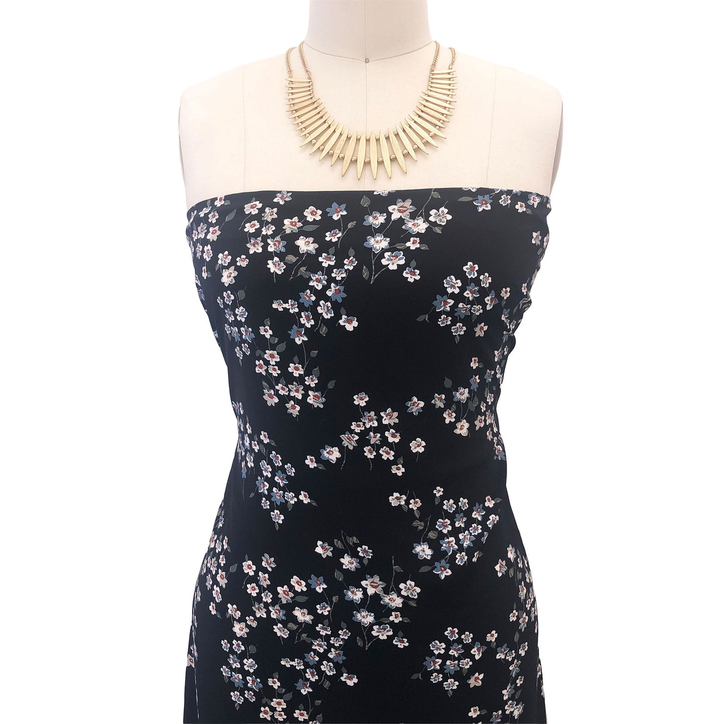 P-2889-754-BLACK-BLUE-STEEL - PRINTED POLY MOROCCAN 100% POLY