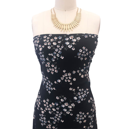 P-2889-754-BLACK-BLUE-STEEL - PRINTED POLY MOROCCAN 100% POLY