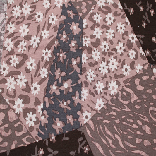 P-2890-636-BROWN-MAUVE - PRINTED CREPON 100% RAYON CREPON