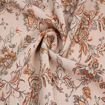 P-2899-754-TAN-APRICOT - PRINTED POLY MOROCCAN 100% POLY