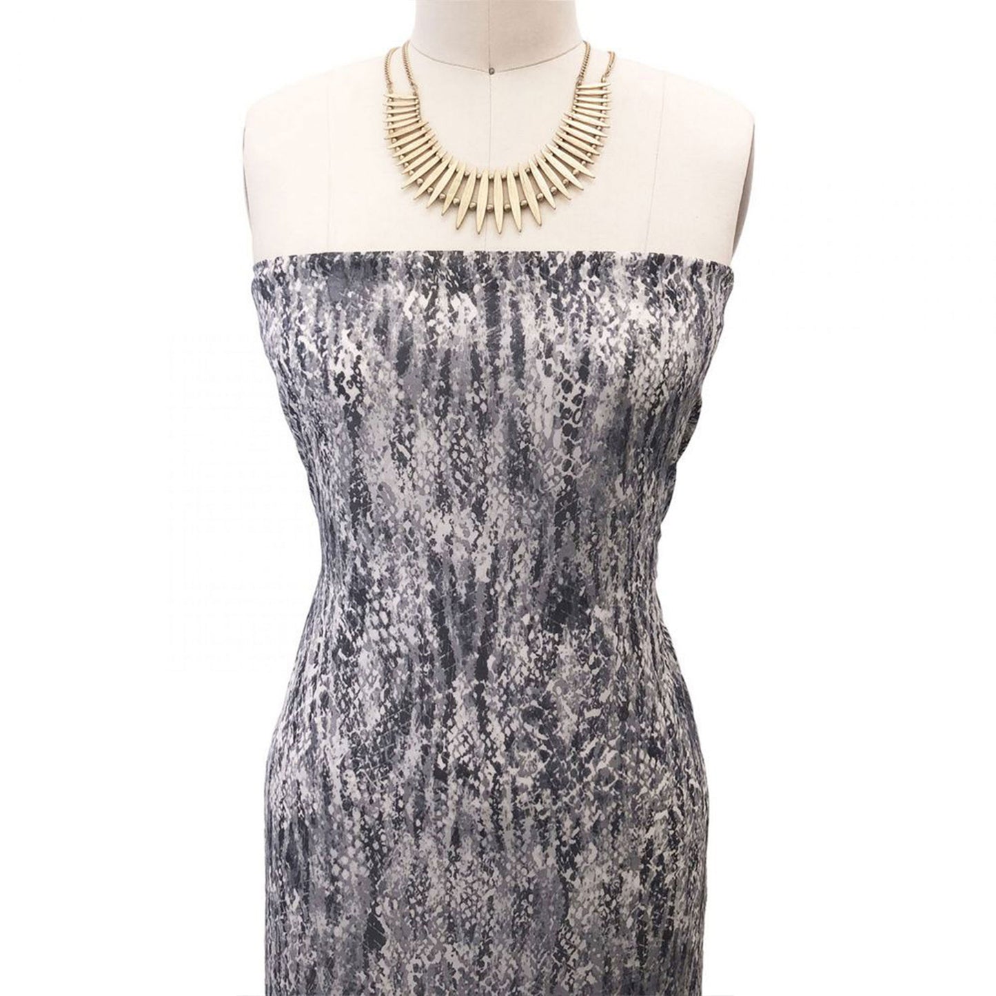 P-2901-501-ECRU-GREY - PRINTED 100% POLYESTER HI MULTI CHIFFON WASH