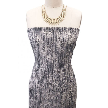 P-2901-501-ECRU-GREY - PRINTED 100% POLYESTER HI MULTI CHIFFON WASH