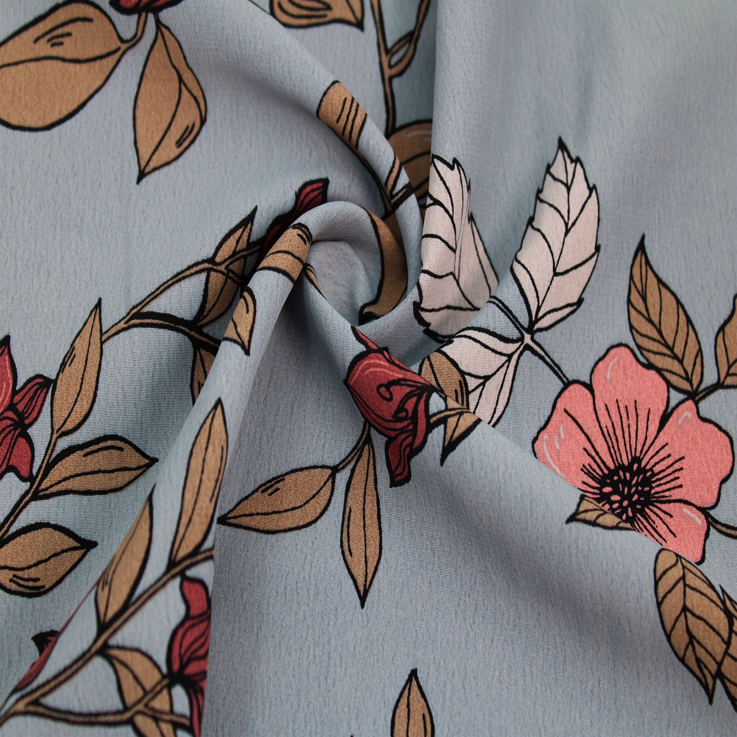 P-2905-754-SILVER-BLUE-MAUVE - PRINTED POLY MOROCCAN 100% POLY