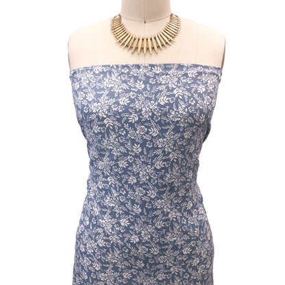 P-2920-754-BLUE-OFF-WHITE - PRINTED POLY MOROCCAN 100% POLY