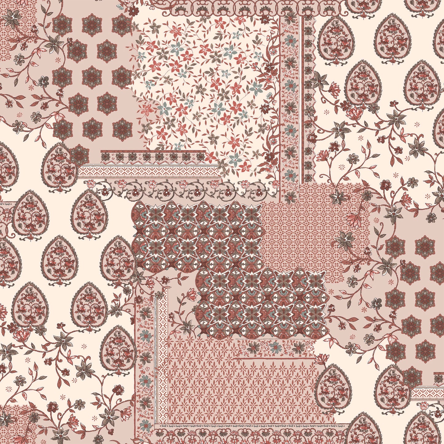 P-2934-636-TAN-CLAY - PRINTED CREPON 100% RAYON CREPON