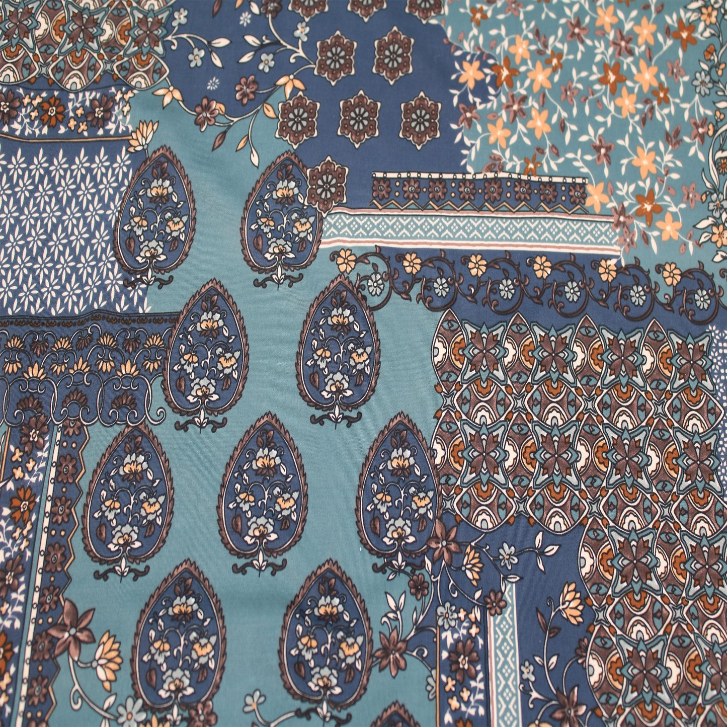 P-2934-800-MIDNIGHT-BLUE-TOAST - PRINTED VENEZIA 92% POLY 8% SPANDEX