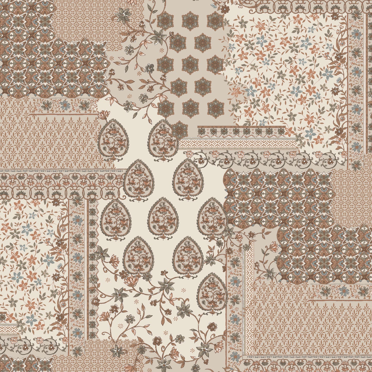 P-2934-800-TAN-CLAY - PRINTED VENEZIA 92% POLY 8% SPANDEX