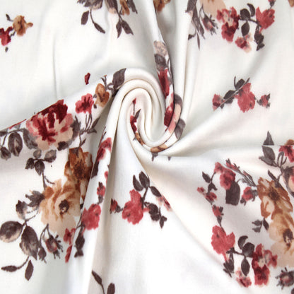 P-2935-668-ECRU-CORAL - PRINTED DTY 92% POLY 8% SPANDEX DTY DOUBLE SIDED BRUSH