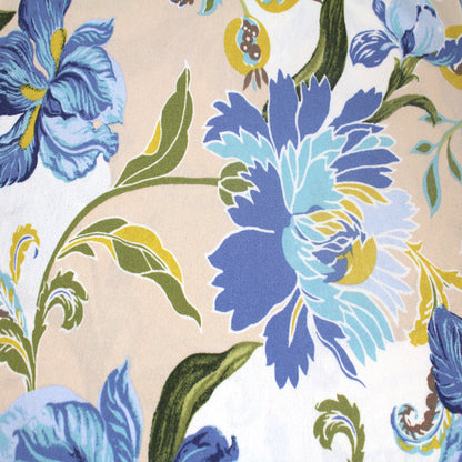 P-294-703-TAN-BLUE - PRINTED TWIST CREPE 92% POLY 8% SPANDEX
