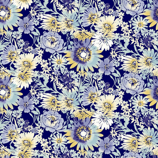 P-295-586-NAVY-BLUE - PRINTED CREPE CHIFFON 97% POLY 3% SPANDEX