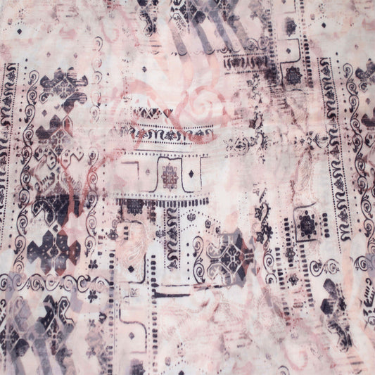 P-2957-698-IVORY-BLUSH - PRINTED RAYON CHALLIS 100% RAYON CHALLIS
