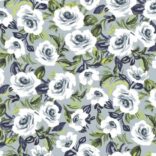 P-2963-504-BLUE-OFF-WHITE - PRINTED WOOL DOBBY 100% POLYESTER