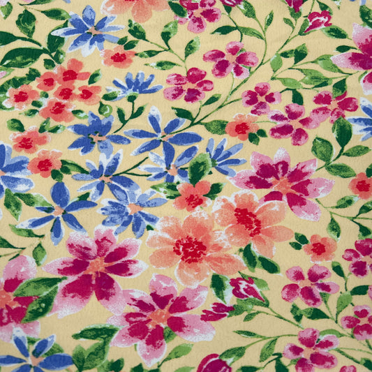 P-2965-754-BANANA-PEACH - PRINTED POLY MOROCCAN 100% POLY
