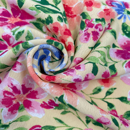 P-2965-754-BANANA-PEACH - PRINTED POLY MOROCCAN 100% POLY