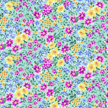 P-2965-754-MINT-YELLOW - PRINTED POLY MOROCCAN 100% POLY