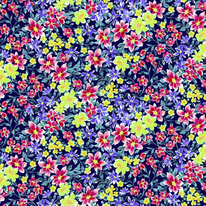 P-2965-754-NAVY-BERRY - PRINTED POLY MOROCCAN 100% POLY