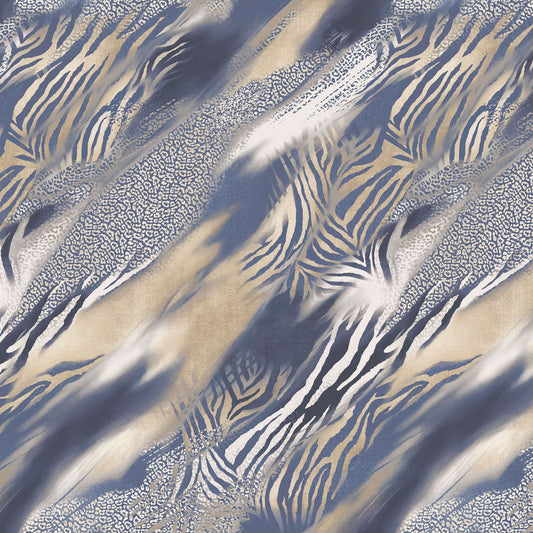 P-2970-501-NAVY-CAMEL - PRINTED 100% POLYESTER HI MULTI CHIFFON WASH