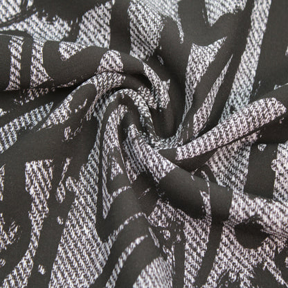 P-2975-698-CHARCOAL-BLACK - PRINTED RAYON CHALLIS 100% RAYON CHALLIS