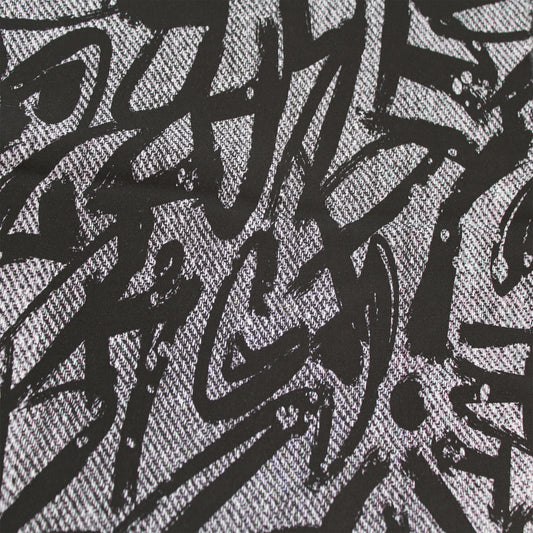 P-2975-698-CHARCOAL-BLACK - PRINTED RAYON CHALLIS 100% RAYON CHALLIS