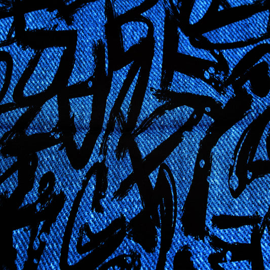 P-2975-698-ROYAL-DK-NAVY - PRINTED RAYON CHALLIS 100% RAYON CHALLIS