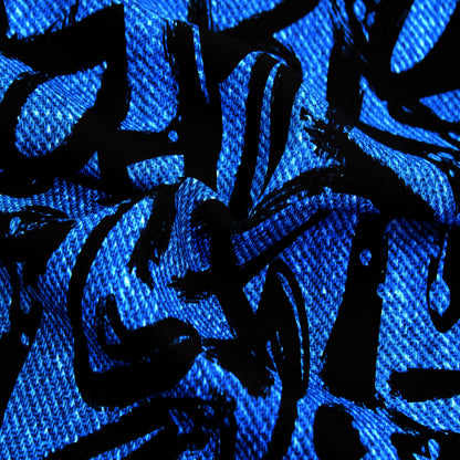 P-2975-698-ROYAL-DK-NAVY - PRINTED RAYON CHALLIS 100% RAYON CHALLIS