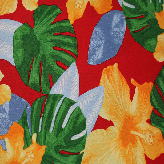 P-2980-754-RED-MARIGOLD - PRINTED POLY MOROCCAN 100% POLY