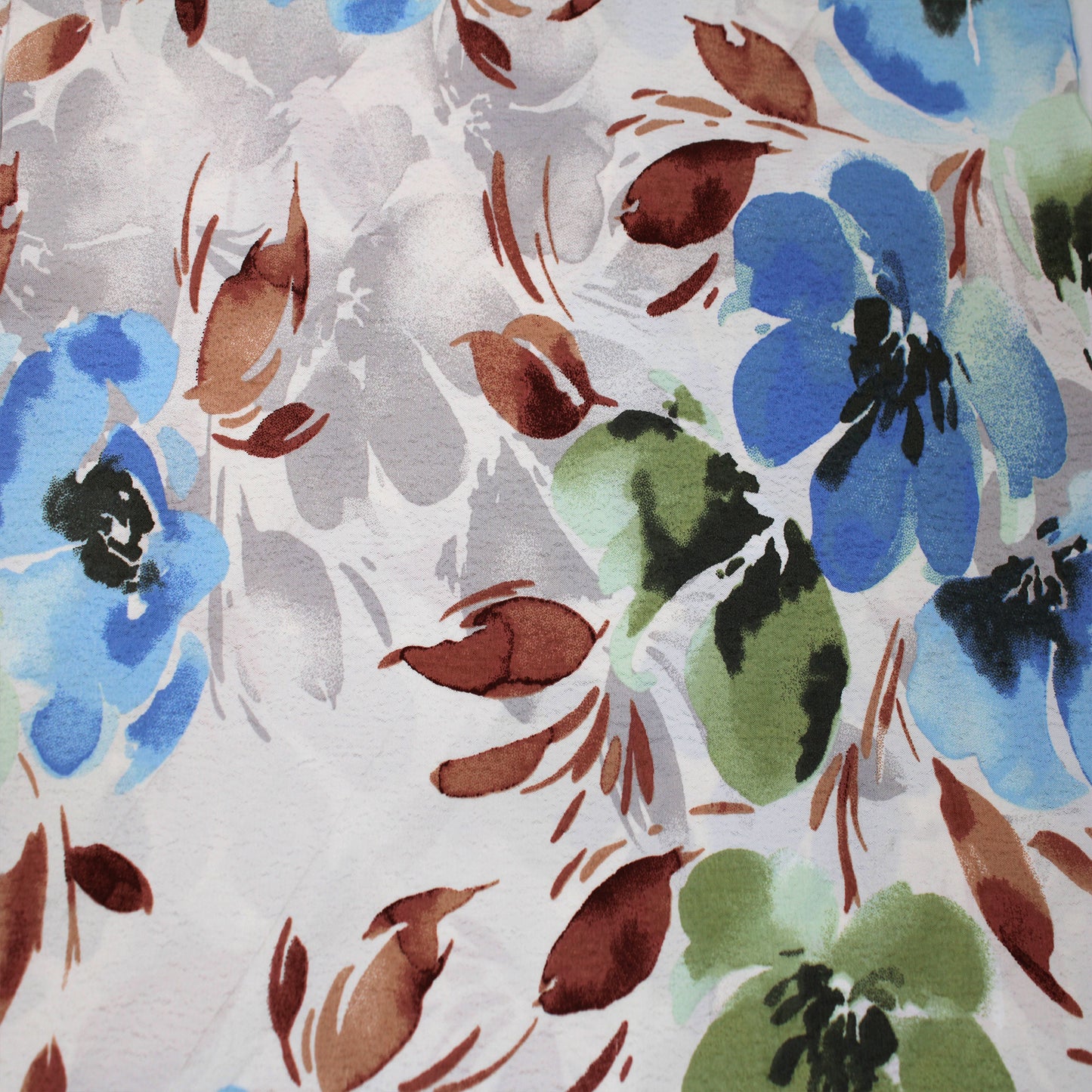 P-2981-754-ECRU-BLUE - PRINTED POLY MOROCCAN 100% POLY