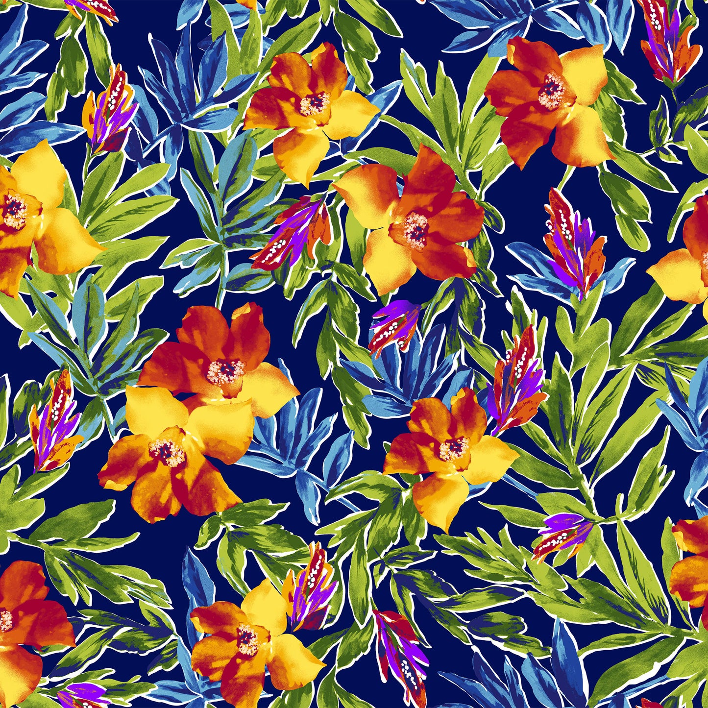 P-2983-453-NAVY-YELLOW - PRINTED POLY POWER MESH 92%POLY 8%SPANDEX