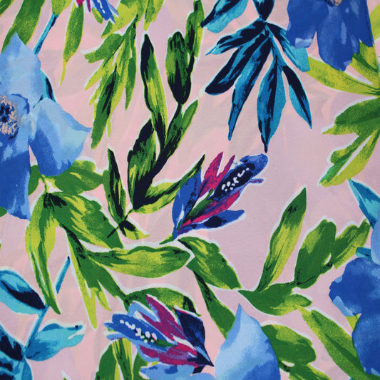 P-2983-504-BLUSH-BLUE - PRINTED WOOL DOBBY 100% POLYESTER