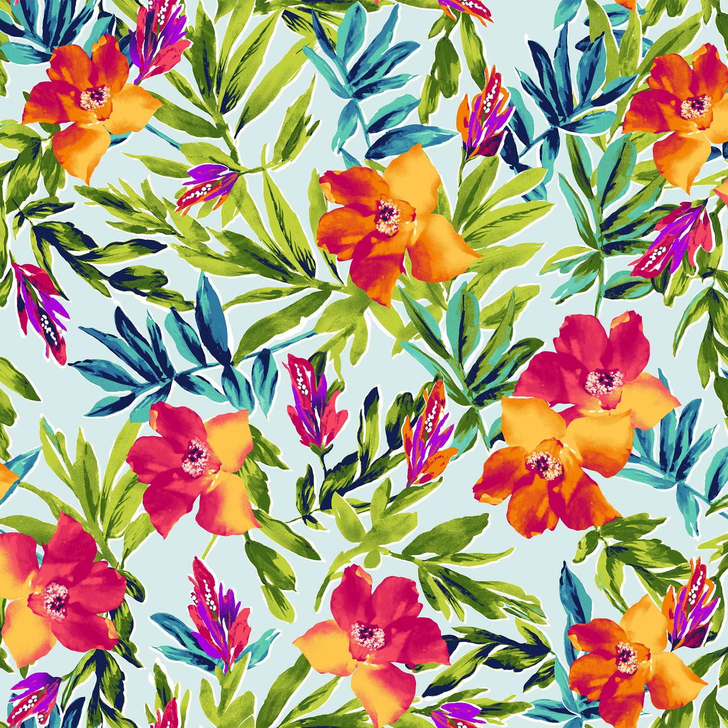 P-2983-504-MINT-ORANGE - PRINTED WOOL DOBBY 100% POLYESTER