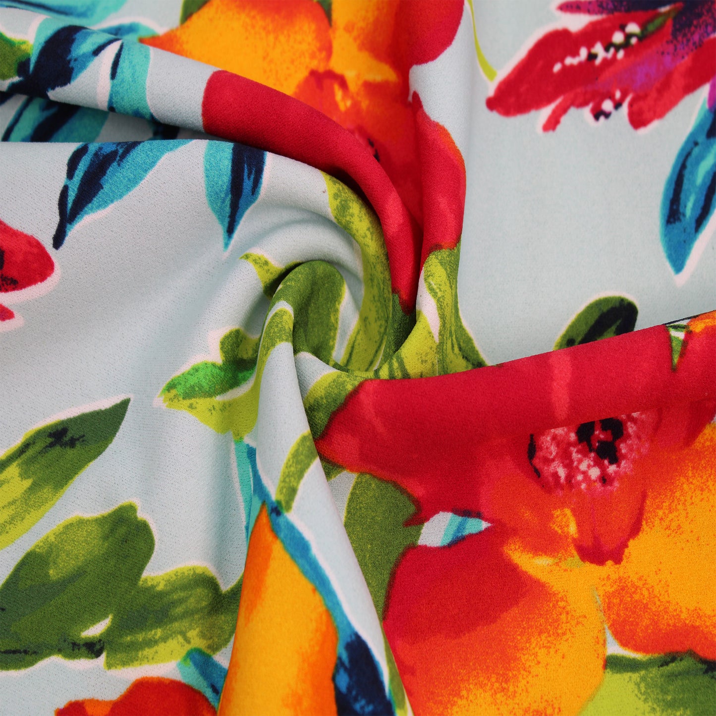 P-2983-702-MINT-ORANGE -  PRINTED SCUBA CREPE 97% POLY 3% SPANDEX