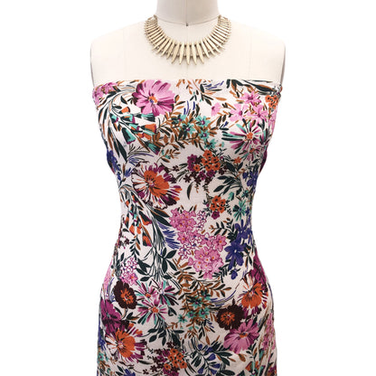 P-2985-504-TAN-FUCHSIA - PRINTED WOOL DOBBY 100% POLYESTER