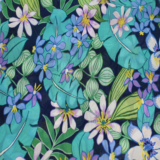 P-2986-501-NAVY-BLUE - PRINTED 100% POLYESTER HI MULTI CHIFFON WASH