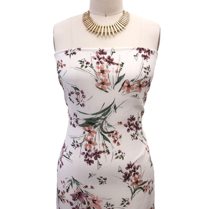 P-2988-504-IVORY-MAUVE - PRINTED WOOL DOBBY 100% POLYESTER