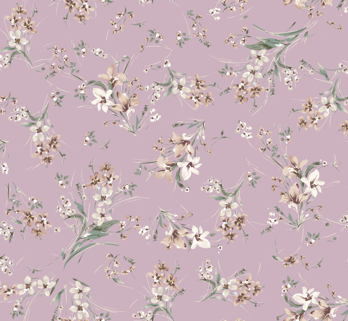 P-2988-754-IVORY-MAUVE - PRINTED POLY MOROCCAN 100% POLY