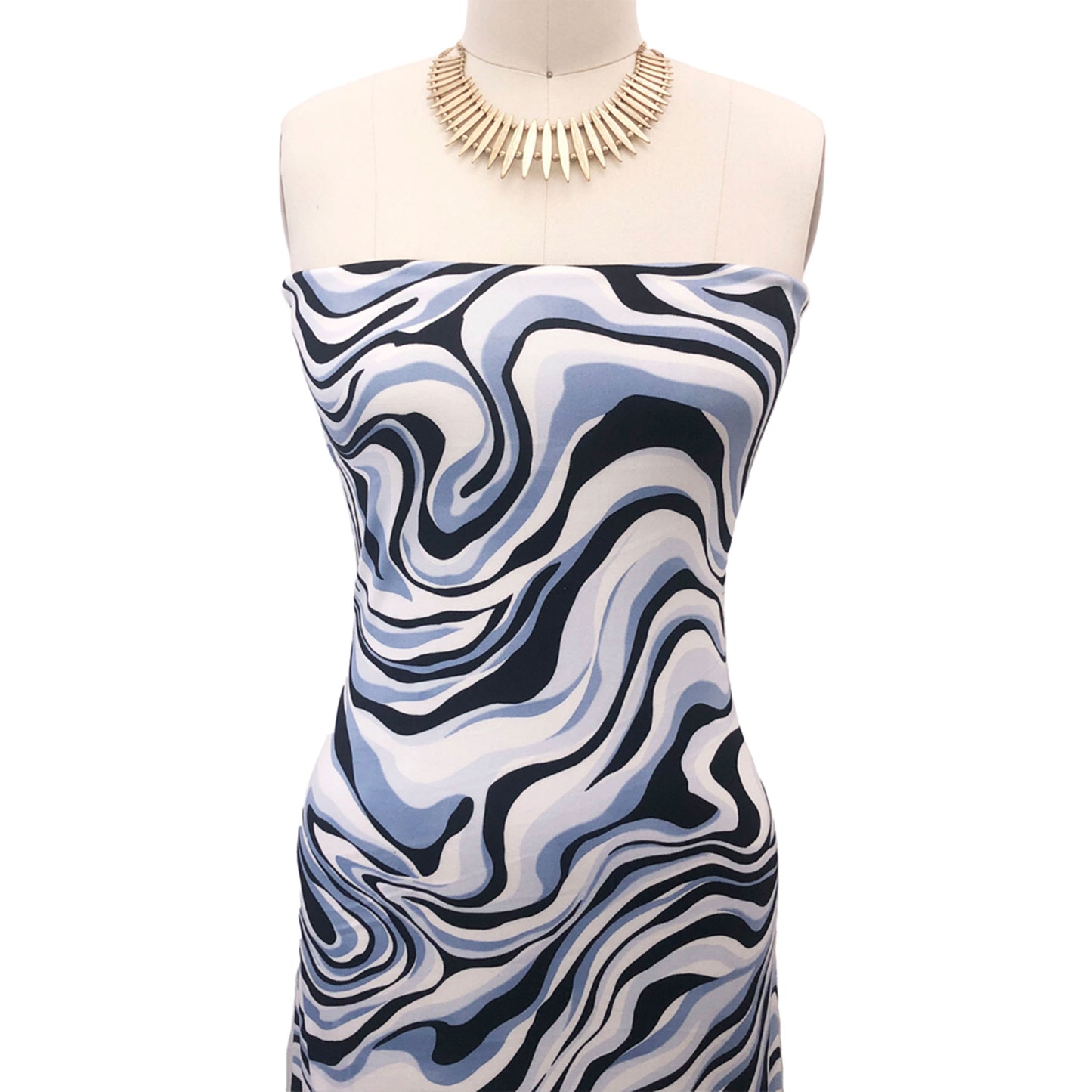 P-2993-668-OFFWHITE-BLUE - PRINTED DTY 92% POLY 8% SPANDEX DTY DOUBLE SIDED BRUSH