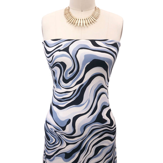 P-2993-668-OFFWHITE-BLUE - PRINTED DTY 92% POLY 8% SPANDEX DTY DOUBLE SIDED BRUSH