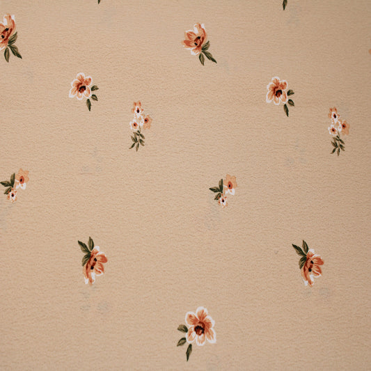 P-2995-754-MACADAMIA-APRICOT - PRINTED POLY MOROCCAN 100% POLY
