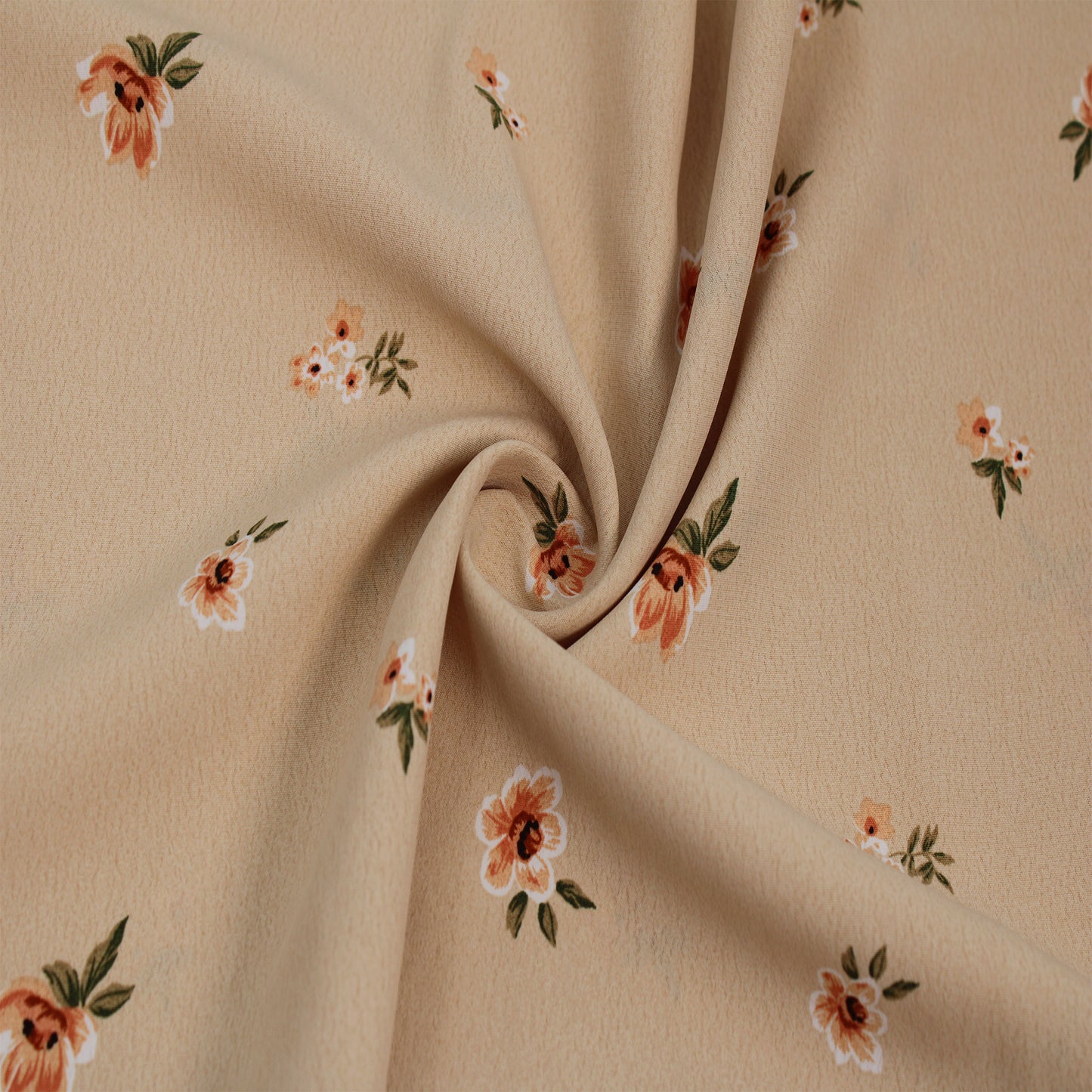 P-2995-754-MACADAMIA-APRICOT - PRINTED POLY MOROCCAN 100% POLY