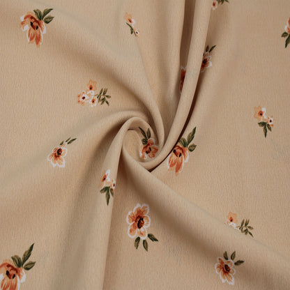 P-2995-754-MACADAMIA-APRICOT - PRINTED POLY MOROCCAN 100% POLY