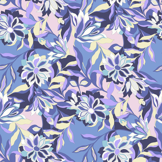 P-3004-754-BLUE-LAVENDER - PRINTED POLY MOROCCAN 100% POLY