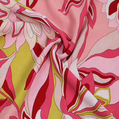 P-3004-754-PEACH-RED - PRINTED POLY MOROCCAN 100% POLY
